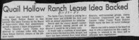 Quail Hollow Ranch lease idea backed