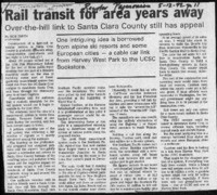 Rail transit for area years away: Over-the-hill link