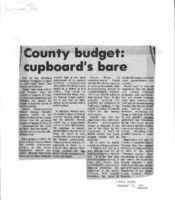 County budget: cupboard's bare