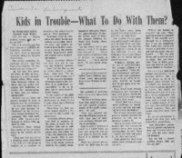 Kids in Trouble-What To Do With Them?