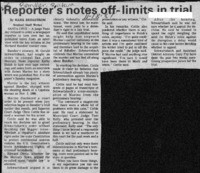 Reporter's notes off-limits in trial