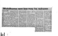 Mobilhome rent law may be redrawn