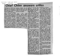 Chief Chinn answers critics