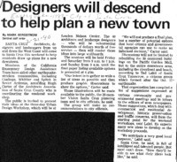 Designers will descend to help plan a new town