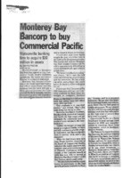 Monterey Bay Bancorp to buy Commercial Pacific