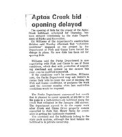 Aptos Creek bid opening delayed