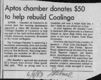 Aptos chamber donates $50 to help rebuild Coalinga