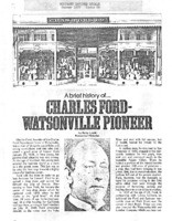 A brief history of...Charles Ford-Watsonville Pioneer