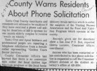 County warns residents about phone solicitation