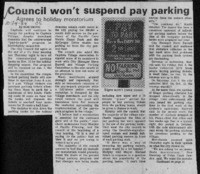 Council won't suspend pay parking