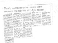 Short, retrospective news item renews memories of high school