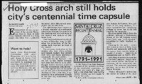 Holy Cross Arch still holds city's centennial time capsule