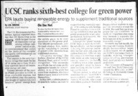 UCSC ranks sixth-best college for green power