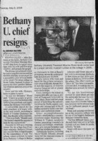 Bethany U. chief resigns