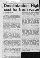 Desalinization: High cost for fresh water