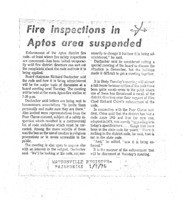 Fire inspections in Aptos area suspended