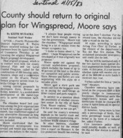 County should return to original plan for Wingspread, Moore says