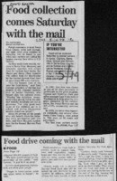 Food collection comes Saturday with the mail