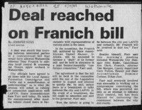 Deal reached on Franich bill