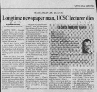 Longtime newspaper man, UCSC lecturer dies