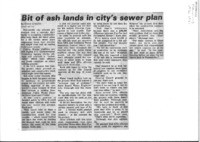 Bit of ash lands in city's sewer plan