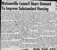 Watsonville Council Hears Demand To Improve Substandard Housing