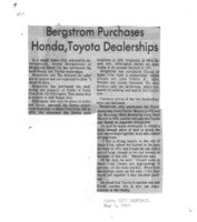 Bergstrom Purchases Honda, Toyota Dealerships