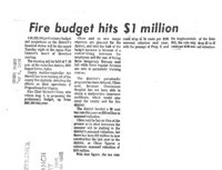 Fire budget hits $1 million