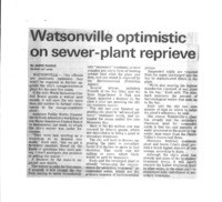 Watsonville optimistic on sewer-plant reprieve