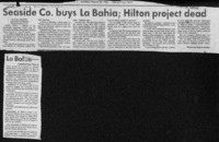 Seaside Co. buys La Bahia; Hilton project dead