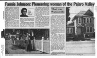 Fannie Johnson: Pioneering woman of the Pajaro Valley