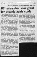 UC researcher wins grant for organic apple study