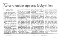 Aptos chamber opposes lobbyist law