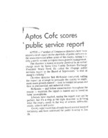 Aptos CofC scores public service report