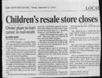 Children's resale store closes