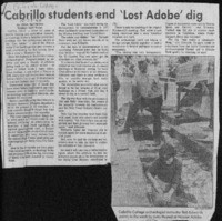 Cabrillo students end 'Lost Adobe' dig