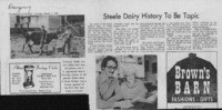 Steele dairy history to be topic