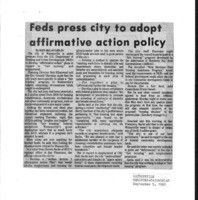 Feds press city to adopt affirmative action policy