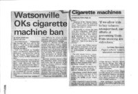 Watsonville OKs cigarette machine ban