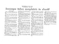 Seascape takes complaints to sheriff