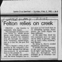 Felton relies on creek