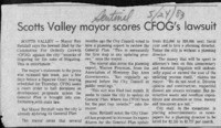 Scotts Valley mayor scores CFOG'S lawsuit