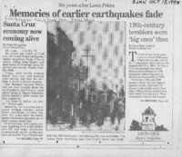 Memories of earlier earthquakes fade