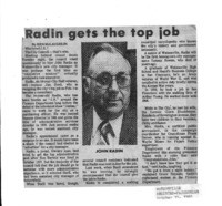 Radin gets the top job