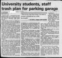 University students, staff trash plan for parking garage