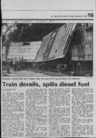 Train derails, spills diesel fuel