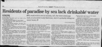 Residents of paradise by sea lack drinkable water