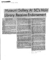 Museum Gallery At SC's Main Library Receives Endorsement