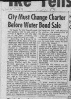 City Must Change Charter Before Water Bond Sale