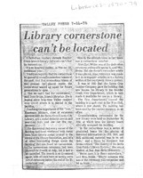 Library cornerstone can't be located